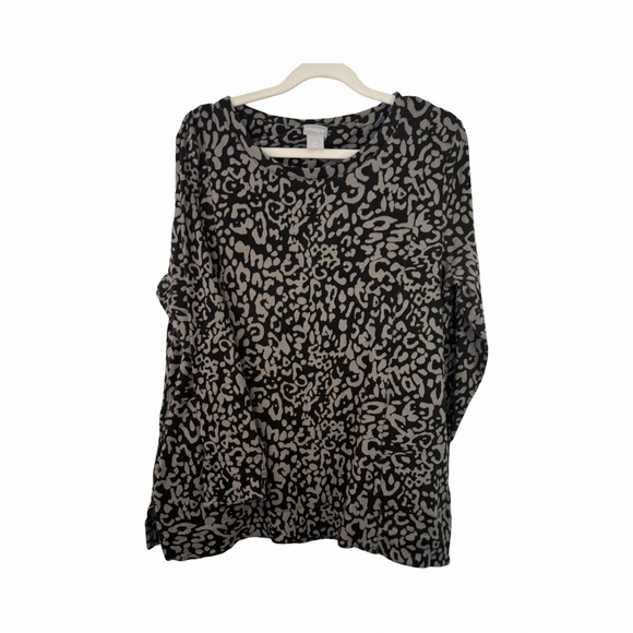 Chicos long sleeve tunic top 100% Pima cotton size 2X soft comfort wear - Picture 1 of 6